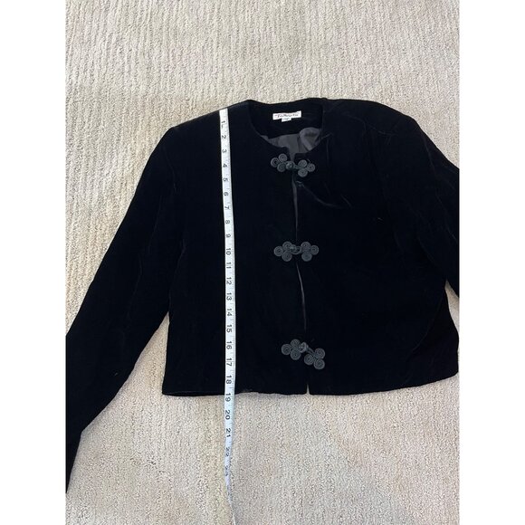 Talbots Black Velvet Cropped Jacket Classic Evening Bolero sz 14 - Picture 6 of 10